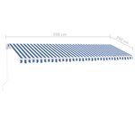 vidaXL Auvent manuel rétractable sur pied 500x350 cm Bleu/Blanc