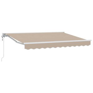 vidaXL Auvent Rétractable Beige 350x200 cm tissu