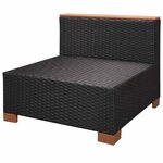 vidaXL Salon de jardin 8 Pièces avec coussins résine tressée noir