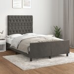 vidaXL Cadre de lit sans matelas gris foncé 120x200 cm velours