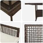 vidaXL Ensemble Salle à Manger 3 Pièces Marron Rattan Poly