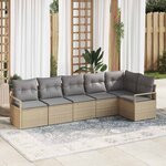 vidaXL Ensemble de canapé de jardin 6 Pièces Beige et Gris clair