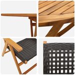 vidaXL Ensemble de salle à manger pour jardin 5 Pièces Noir