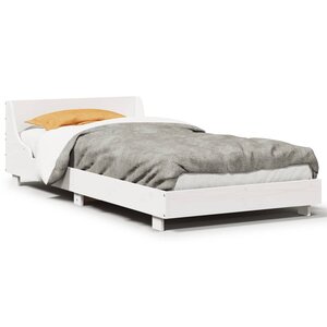 vidaXL Cadre de lit sans matelas blanc 90x190 cm bois de pin massif
