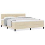 vidaXL Lit à Ressorts avec Matelas Crème 180x200 cm Tissu
