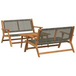 vidaXL Ensemble de chaises et de table de jardin - 3 pièces en bois d'acacia massif gris