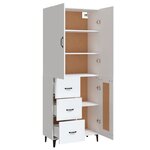 vidaXL Buffet haut Blanc 69 5x34x180 cm Bois d'ingénierie