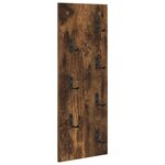 vidaXL Porte-manteau mural Montage mural Chêne fumé 30 x 1 5 x 80 cm