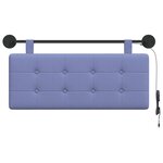 vidaXL Tête de lit suspendue Avec lumière LED Bleu denim Tissu
