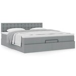 vidaXL Lit ottoman avec matelas gris clair 160x200 cm tissu