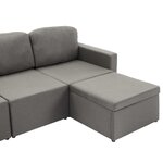 vidaXL Canapé-lit modulaire 3 places Taupe Tissu