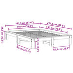 vidaXL Cadre de lit sans matelas blanc 140x190 cm bois de pin massif