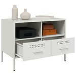 vidaXL Meuble TV blanc 68x39x50 5 cm acier