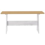 vidaXL Table à manger et banc REINE marron miel blanc bois pin solide