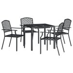 vidaXL Ensemble à manger de jardin 5 Pièces anthracite acier