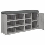 vidaXL Banc à chaussures sonoma gris 102x32x50 cm bois d'ingénierie
