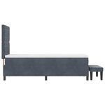vidaXL Lit à ressort avec matelas et banc gris foncé 80x200 cm velours
