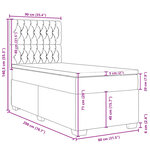 vidaXL Sommier à lattes de lit avec matelas gris clair 80x200 cm tissu