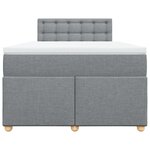 vidaXL Sommier à lattes de lit avec matelas Gris clair 120x200cm Tissu