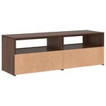 vidaXL Meuble TV avec lumières LED chêne marron 120x35x40 cm