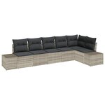 vidaXL Ensemble de canapé de jardin avec coussin 6 Pièces Gris clair