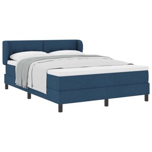 vidaXL Lit à ressorts avec matelas Bleu 160 x 200 cm tissu