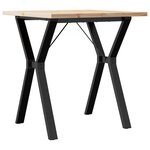 vidaXL Table à manger cadre en Y 70x70x75 5cm bois de pin massif acier