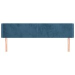 vidaXL Tête de lit avec oreilles Bleu foncé 203x16x78/88 cm Velours