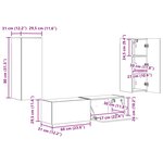 vidaXL Ensemble meuble TV 2 Pièces Gris béton Bois d'ingénierie