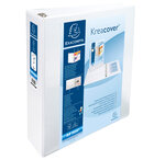 Classeur PP personnalisable Kreacover - 4 anneaux en D 60mm - A4 maxi, blanc EXACOMPTA