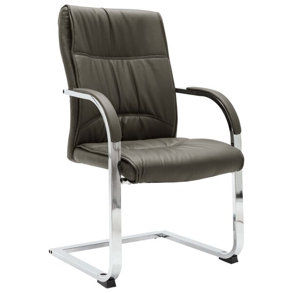 vidaXL Chaise de bureau cantilever Gris Similicuir