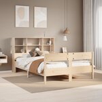 vidaXL Lit bibliothèque sans matelas 140x200 cm bois massif de pin
