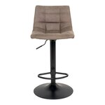 2 chaises de bar en microfibre marron clair avec pieds noirs
