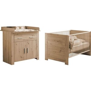 Lit 70 x 140 cm + commode à langer Ahoi - chêne - TREND TEAM