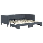 vidaXL Lit de jour avec gigogne sans matelas gris foncé 90x190 cm