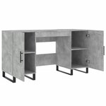 vidaXL Bureau gris béton 140x50x75 cm bois d'ingénierie