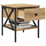 vidaXL Table de chevet 2 Pièces chêne artisanal 40 x 42 x 45 cm