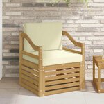 vidaXL Canapé d’extérieur Polyester Blanc et crème