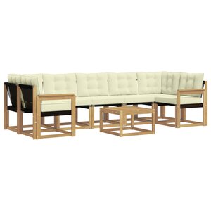 vidaXL Ensemble de canapés d'extérieur 8 pc Blanc et crème