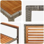 Ensemble de salle à manger de jardin vidaXL 5 pièces en poly rotin gris et acacia