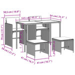 vidaXL Ensemble à manger de jardin coussins 5 Pièces mélange beige rotin