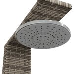 vidaXL Douche d'extérieur gris 50x55x224 cm résine tressée bois acacia
