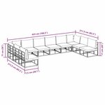vidaXL Ensemble de canapé de jardin avec coussin 10 Pièces Noir Aluminium