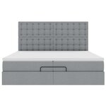 VidaXL Cadre de lit ottoman et matelas gris clair 200x200cm tissu