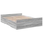 vidaXL Cadre de lit et tiroirs sonoma gris 120x190 cm bois ingénierie