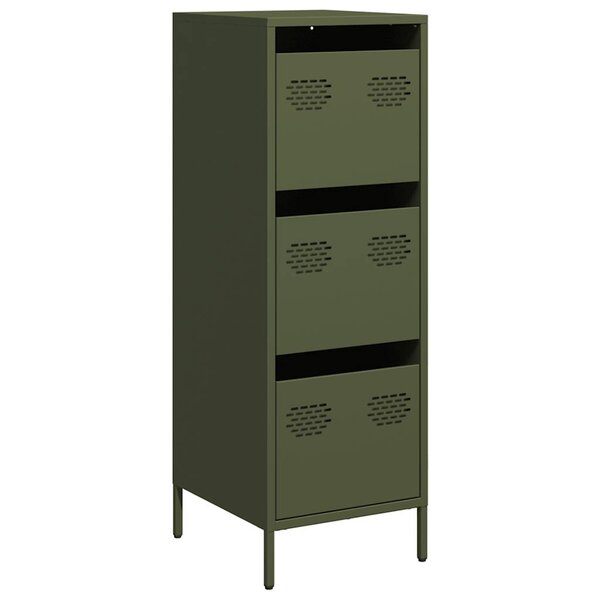 vidaXL Buffet vert olive 39x35x103 5 cm acier