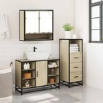 vidaXL Ensemble de meubles de salle de bain 3 Pièces chêne sonoma