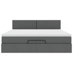 VidaXL Cadre de lit ottoman avec matelas gris foncé 160x200cm tissu