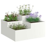 vidaXL Cache-pot de jardin Blanc 80 x 80 x 48 cm Acier