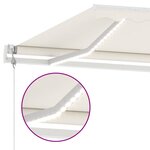 vidaXL Auvent automatique avec capteur de vent et LED 600x300 cm Crème